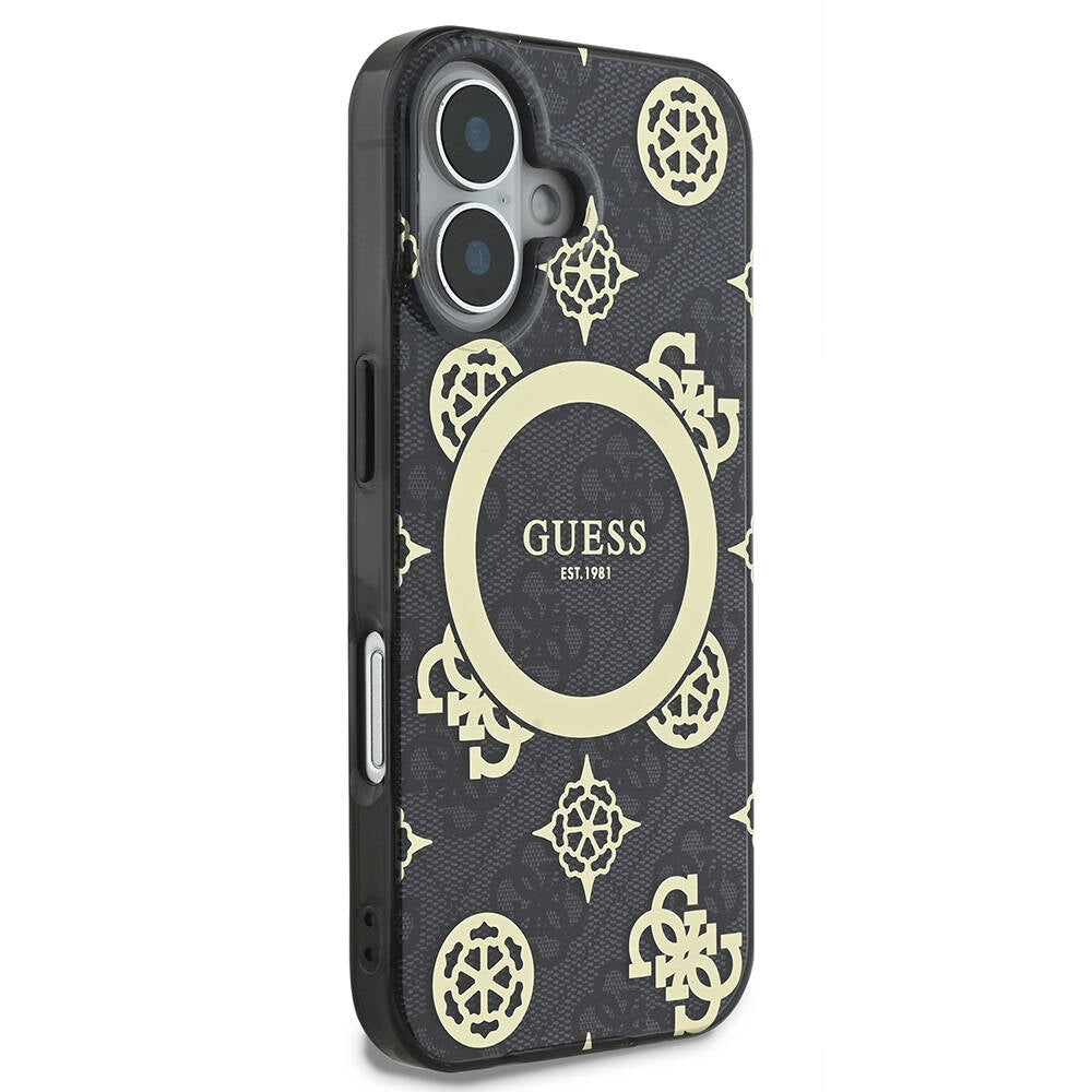 MagSafe-kotelo Apple iPhone 16:lle, Guess, IML 4G Peony, Musta GUHMP16SH4PYEEK