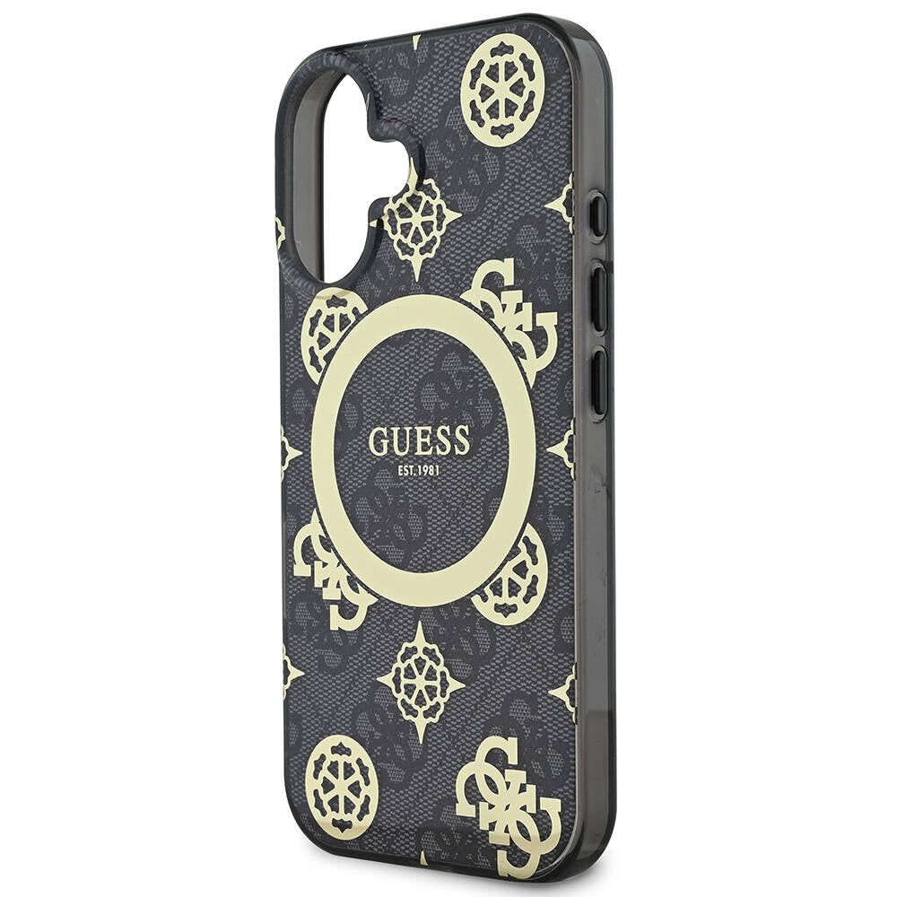 MagSafe-kotelo Apple iPhone 16:lle, Guess, IML 4G Peony, Musta GUHMP16SH4PYEEK