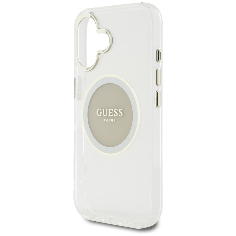 MagSafe-kotelo Apple iPhone 16:lle, Guess, IML Metal Colored Circle, Harmaa
