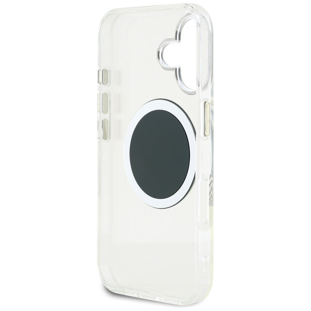 MagSafe-kotelo Apple iPhone 16:lle, Guess, IML Metal Colored Circle, Musta