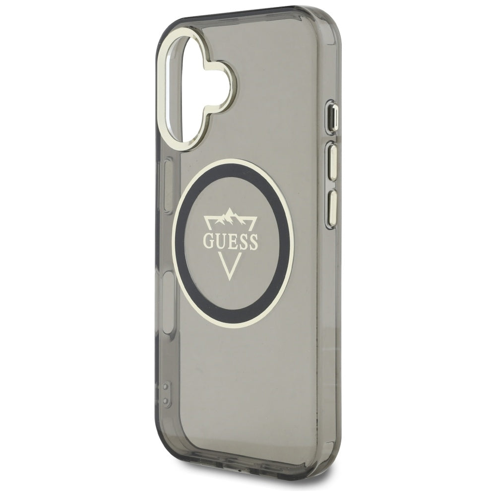 MagSafe-kotelo Apple iPhone 16:lle, Guess, IML Metal Mountain -logo, musta