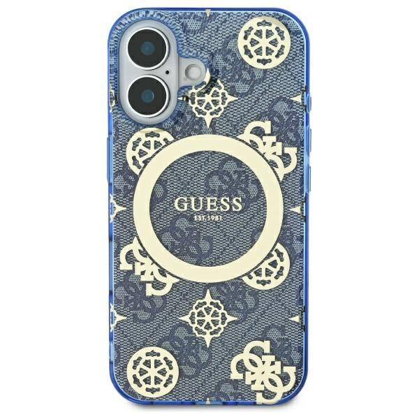 MagSafe-kotelo Apple iPhone 16:lle, Guess, IML Peony On 4G Background, Sininen