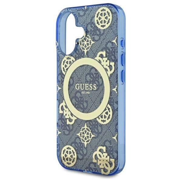 MagSafe-kotelo Apple iPhone 16:lle, Guess, IML Peony On 4G Background, Sininen