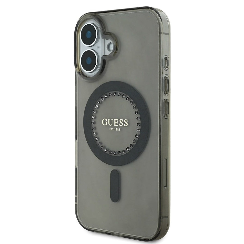MagSafe-kotelo Apple iPhone 16:lle, Guess, IML Rhinestone, Musta
