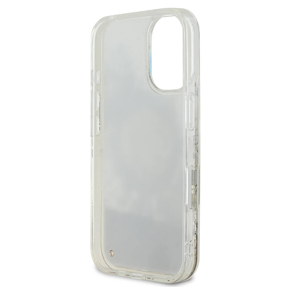 MagSafe-kotelo Apple iPhone 16:lle, Guess, Liquid Glitter Flower, Pinkki