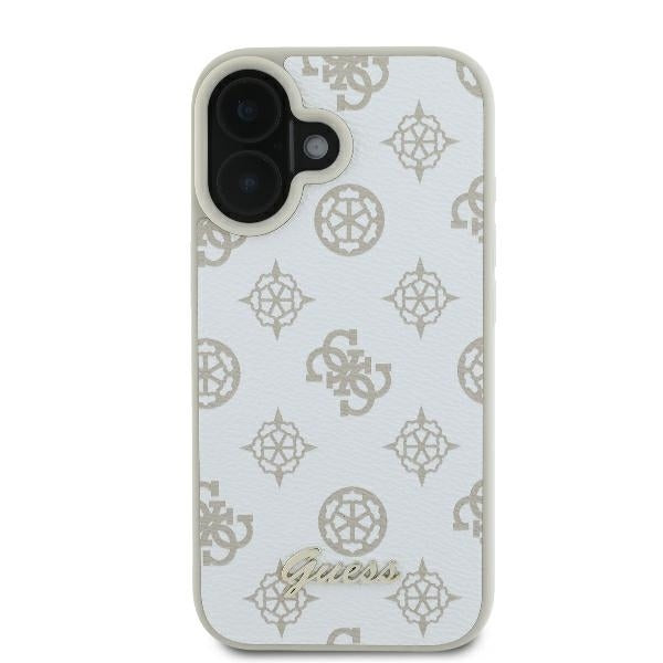 MagSafe-kotelo Apple iPhone 16:lle, Guess, Peony Script, Valkoinen