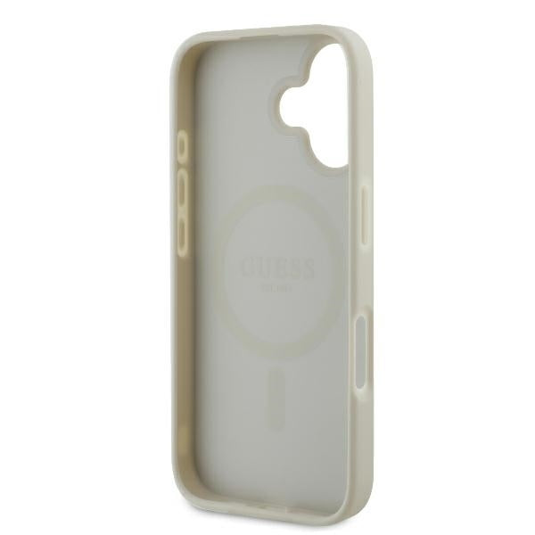 MagSafe-kotelo Apple iPhone 16:lle, Guess, Peony Script, Valkoinen