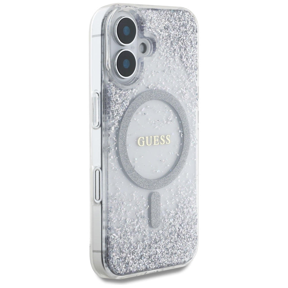 MagSafe-kotelo Apple iPhone 16:lle, Guess, Resin Gradient Glitter, Hopea