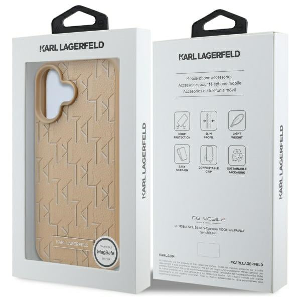 MagSafe-kotelo Apple iPhone 16:lle, Karl Lagerfeld, Hot Stamp, Beige