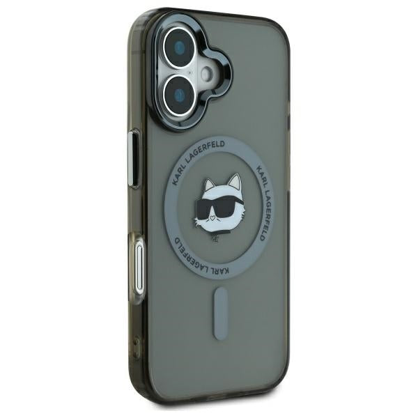 MagSafe-kotelo Apple iPhone 16:lle, Karl Lagerfeld, IML Metal Choupette's Head, Musta