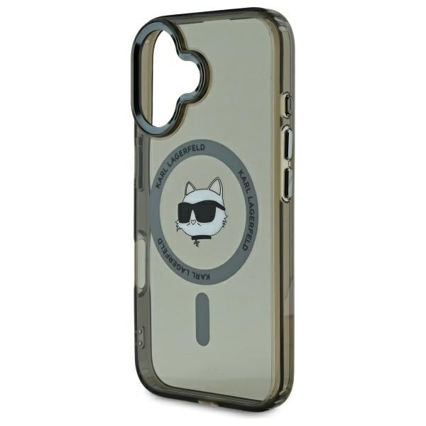 MagSafe-kotelo Apple iPhone 16:lle, Karl Lagerfeld, IML Metal Choupette's Head, Musta