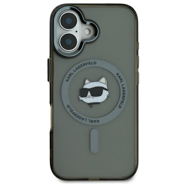 MagSafe-kotelo Apple iPhone 16:lle, Karl Lagerfeld, IML Metal Choupette's Head, Musta