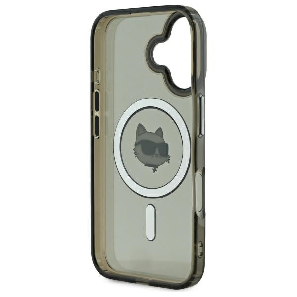 MagSafe-kotelo Apple iPhone 16:lle, Karl Lagerfeld, IML Metal Choupette's Head, Musta