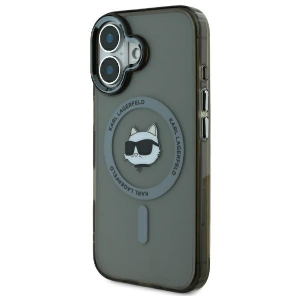 MagSafe-kotelo Apple iPhone 16:lle, Karl Lagerfeld, IML Metal Choupette's Head, Musta
