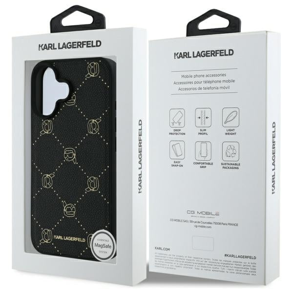 MagSafe-kotelo Apple iPhone 16:lle, Karl Lagerfeld, Karl's Head, Musta