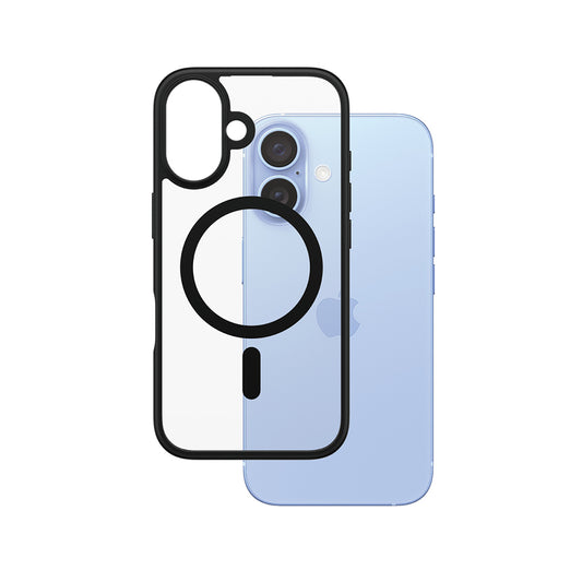 MagSafe-kotelo Apple iPhone 16:lle, PanzerGlass, Frame, Musta Läpinäkyvä