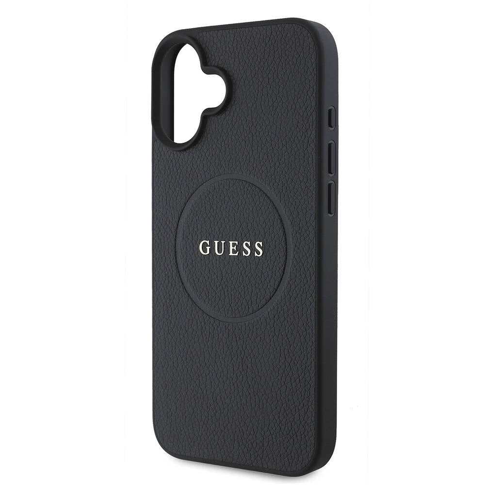 MagSafe-kotelo Apple iPhone 16 Plus -puhelimelle, Guess, Grained Gold Ring, Musta