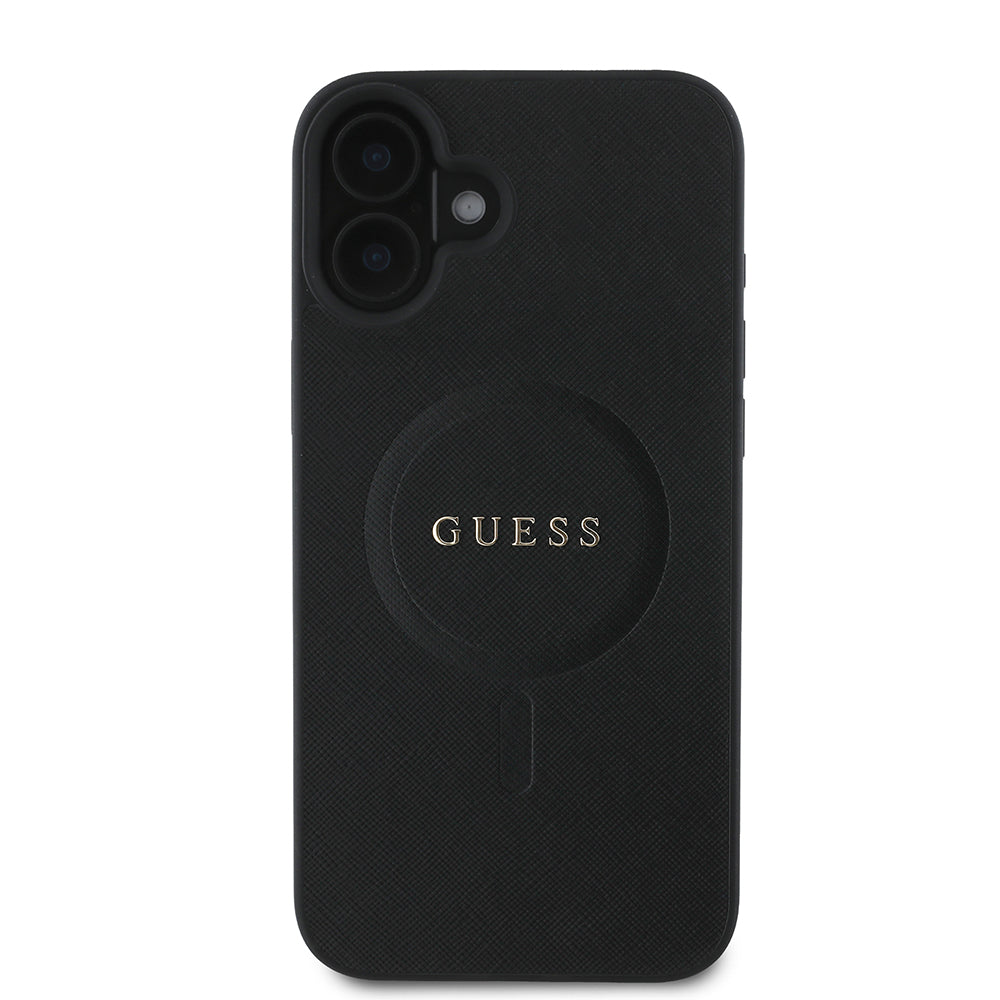 MagSafe-kotelo Apple iPhone 16 Plus -puhelimelle, Guess, Saffiano Classic Logo, Musta