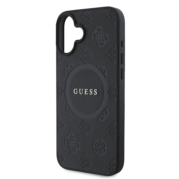 MagSafe-kotelo Apple iPhone 16 Plus -puhelimelle, Guess, Saffiano Peony Classic Logo, Pinkki