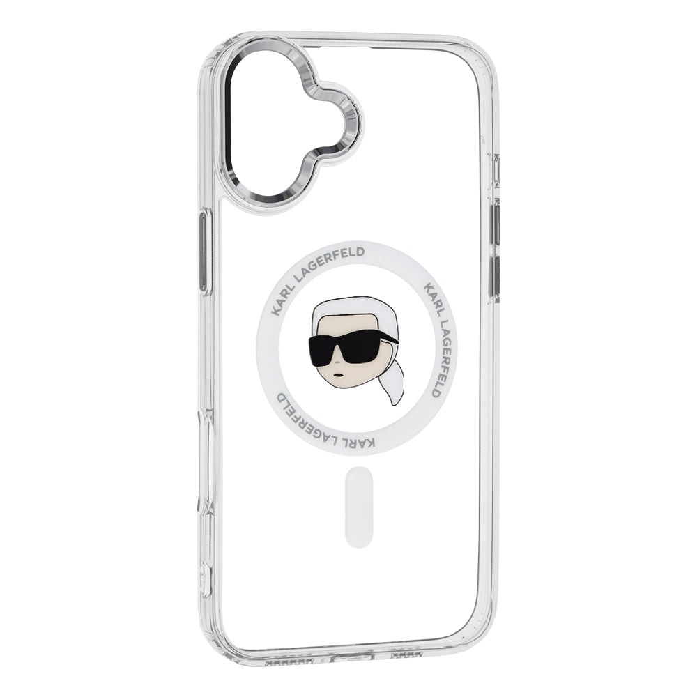 MagSafe-kotelo Apple iPhone 16 Plus -puhelimelle, Karl Lagerfeld, IML Karl's Head, Valkoinen