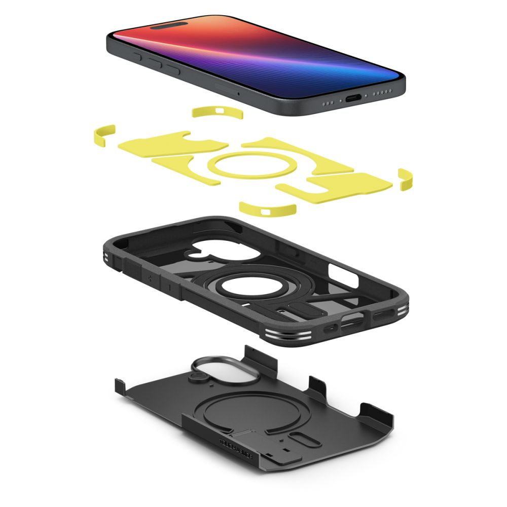 MagSafe-kotelo Apple iPhone 16 Plus -puhelimelle, Spigen, Tough Armor, Musta
