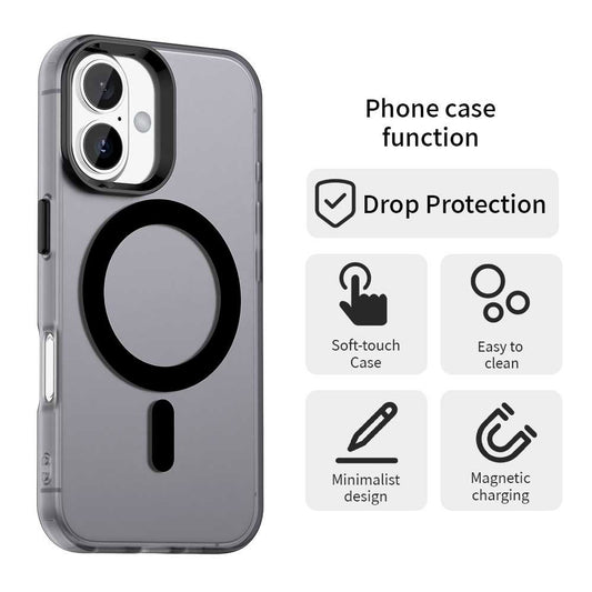 MagSafe-kuori Apple iPhone 16 Plusille, Techsuit, CandyCase, Musta