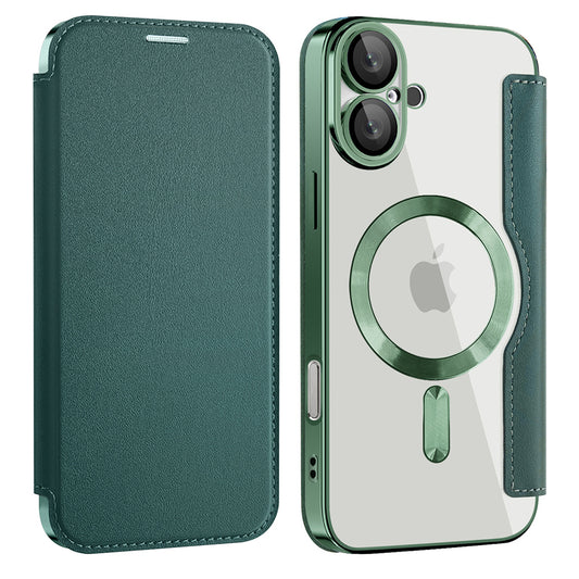 MagSafe-kuori Apple iPhone 16 Plus:lle, Techsuit, SmartMag Book, Vihreä