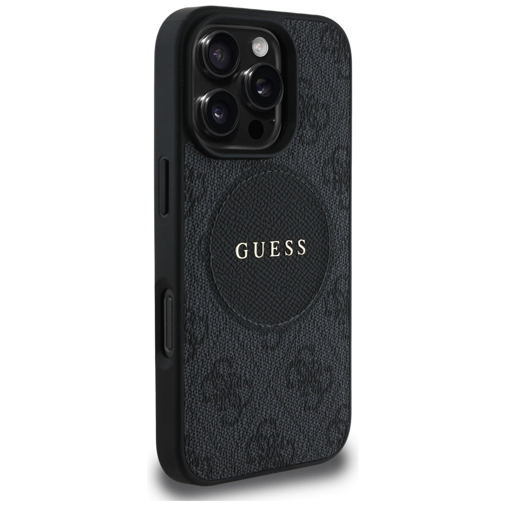 MagSafe-kotelo Apple iPhone 16 Prolle, Guess, 4G Circle Classic Logo, Musta