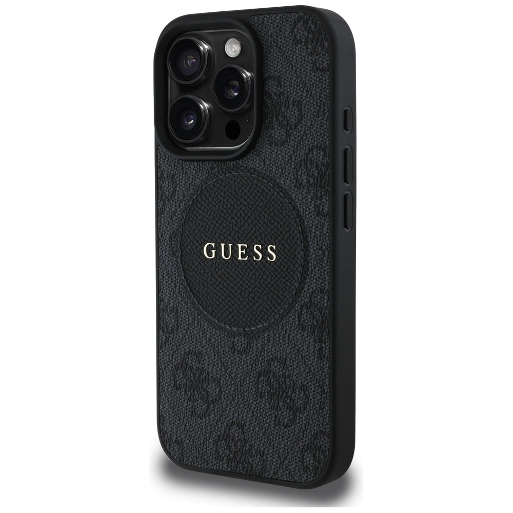 MagSafe-kotelo Apple iPhone 16 Prolle, Guess, 4G Circle Classic Logo, Musta