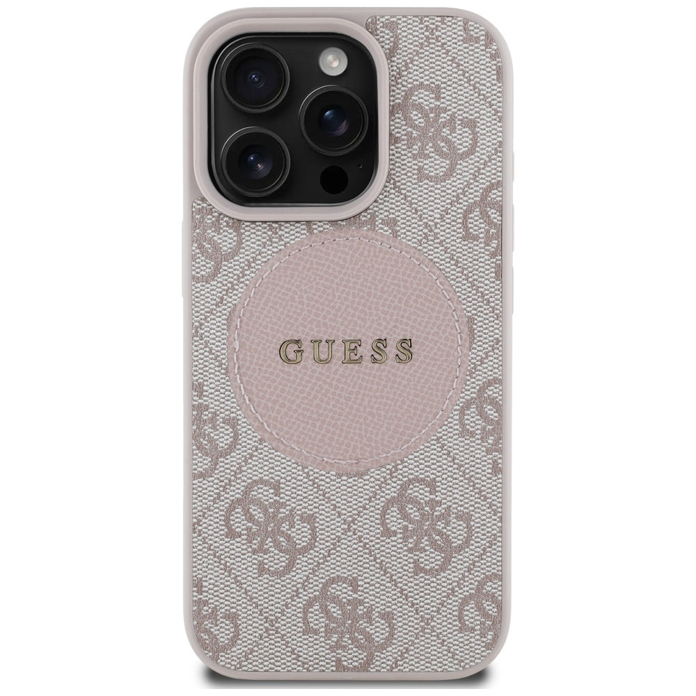 MagSafe-kotelo Apple iPhone 16 Prolle, Guess, 4G Circle Classic Logo, Pinkki