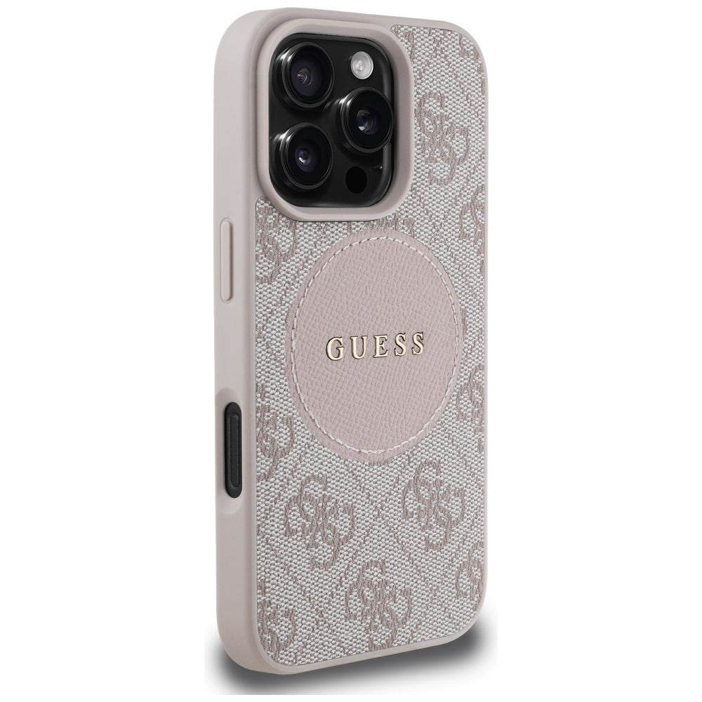 MagSafe-kotelo Apple iPhone 16 Prolle, Guess, 4G Circle Classic Logo, Pinkki