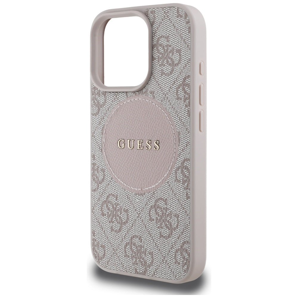 MagSafe-kotelo Apple iPhone 16 Prolle, Guess, 4G Circle Classic Logo, Pinkki