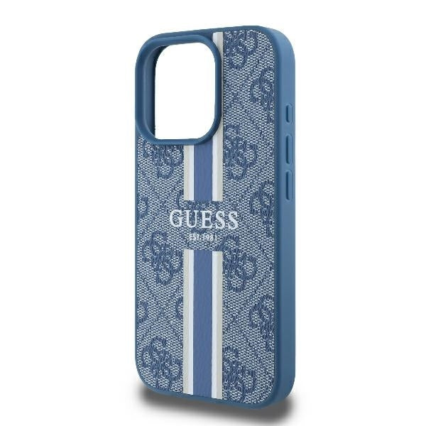MagSafe-kotelo Apple iPhone 16 Prolle, Guess, 4G Printed Stripes, Sininen