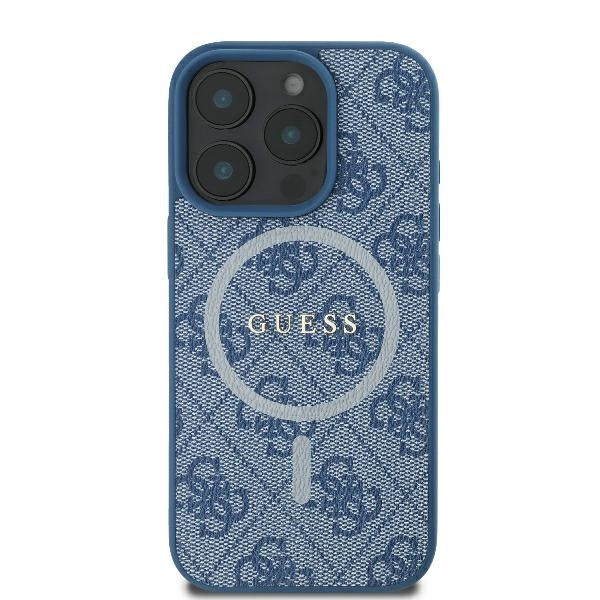MagSafe-kotelo Apple iPhone 16 Prolle, Guess, 4G Ring Classic Logo, Sininen