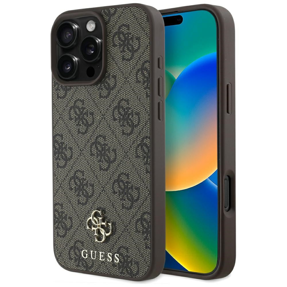 MagSafe-kotelo Apple iPhone 16 Prolle, Guess, 4G Small and Classic Logo, Ruskea
