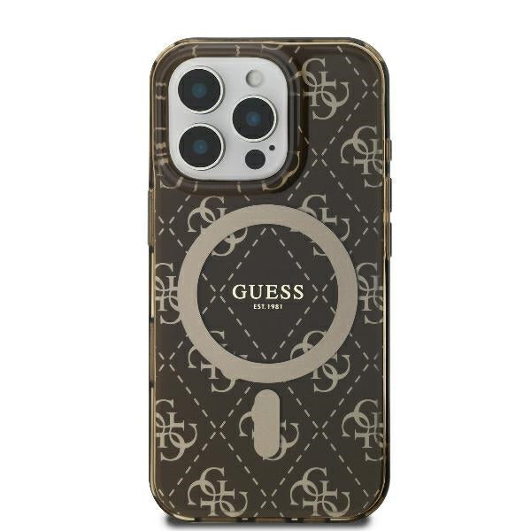 MagSafe-kotelo Apple iPhone 16 Prolle, Guess, IML 4G Background, Ruskea