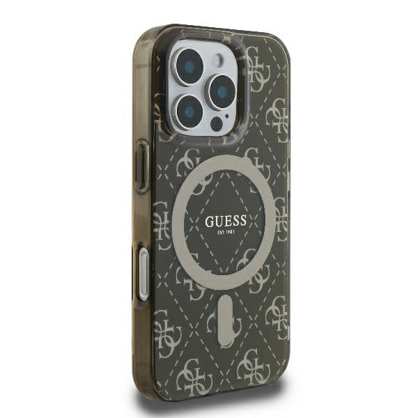 MagSafe-kotelo Apple iPhone 16 Prolle, Guess, IML 4G Background, Ruskea