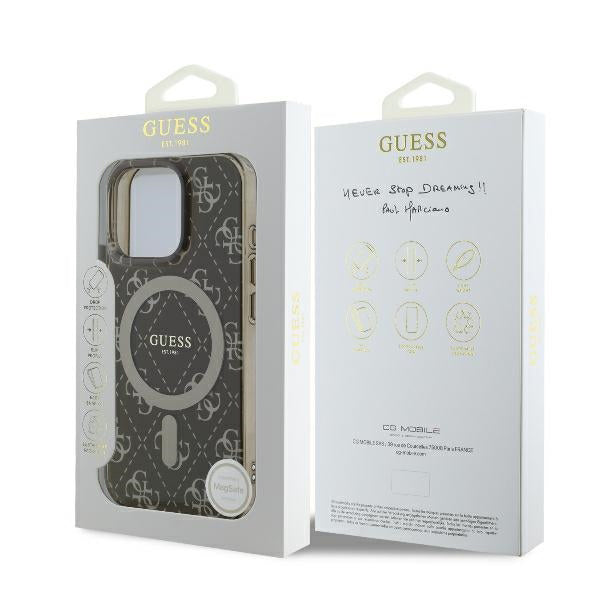 MagSafe-kotelo Apple iPhone 16 Prolle, Guess, IML 4G Background, Ruskea