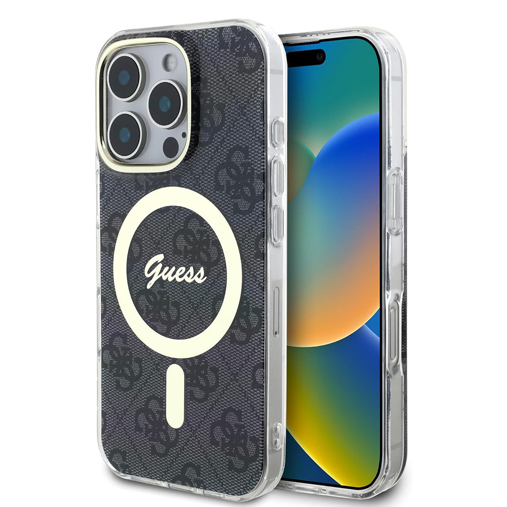 MagSafe-kotelo Apple iPhone 16 Prolle, Guess, IML 4G, Musta