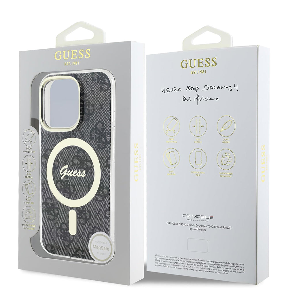 MagSafe-kotelo Apple iPhone 16 Prolle, Guess, IML 4G, Musta