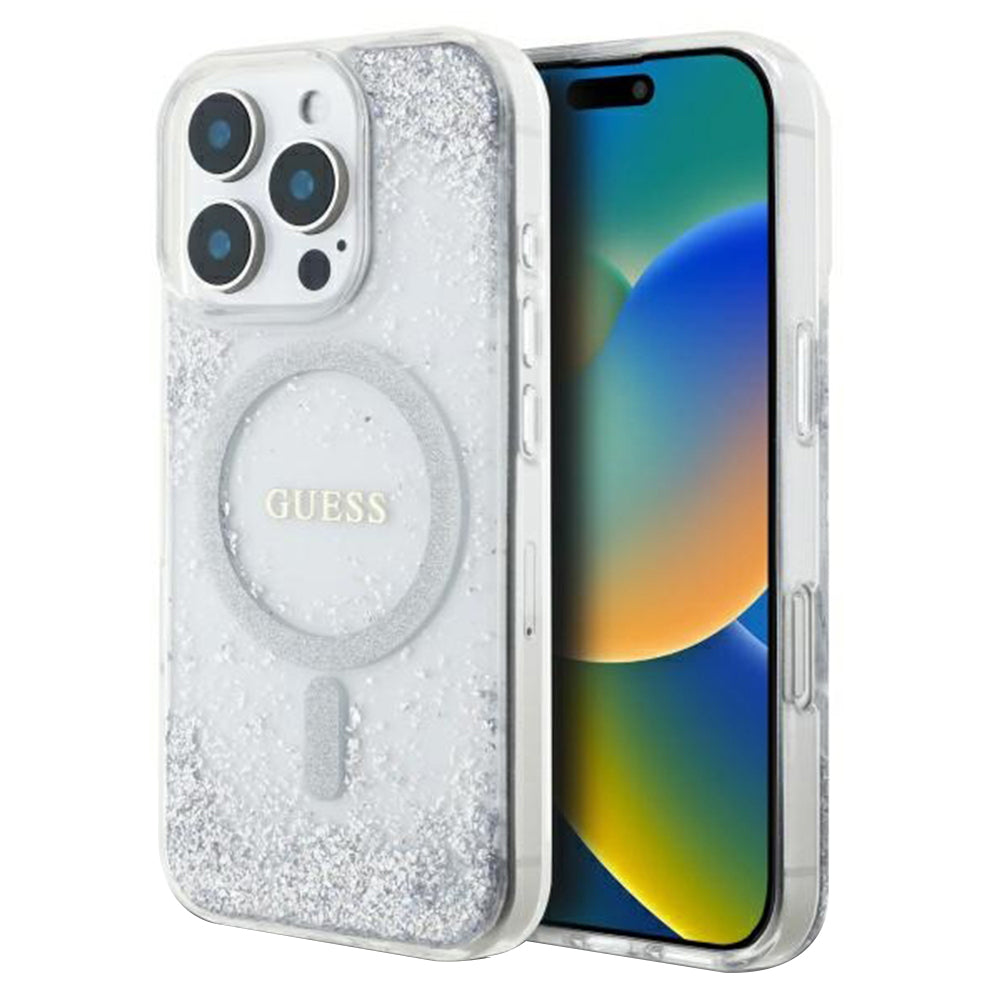 MagSafe-kotelo Apple iPhone 16 Prolle, Guess, IML Glitter Gradient, Hopea