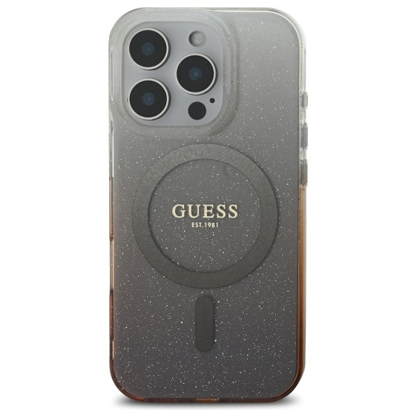 MagSafe-kotelo Apple iPhone 16 Prolle, Guess, IML Glitter Gradient, Ruskea