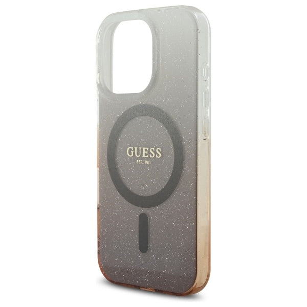 MagSafe-kotelo Apple iPhone 16 Prolle, Guess, IML Glitter Gradient, Ruskea