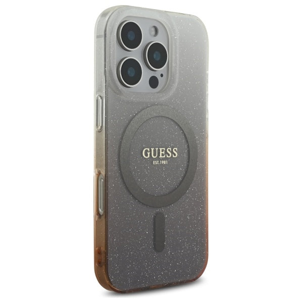 MagSafe-kotelo Apple iPhone 16 Prolle, Guess, IML Glitter Gradient, Ruskea