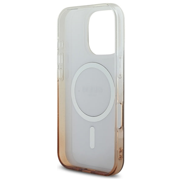 MagSafe-kotelo Apple iPhone 16 Prolle, Guess, IML Glitter Gradient, Ruskea
