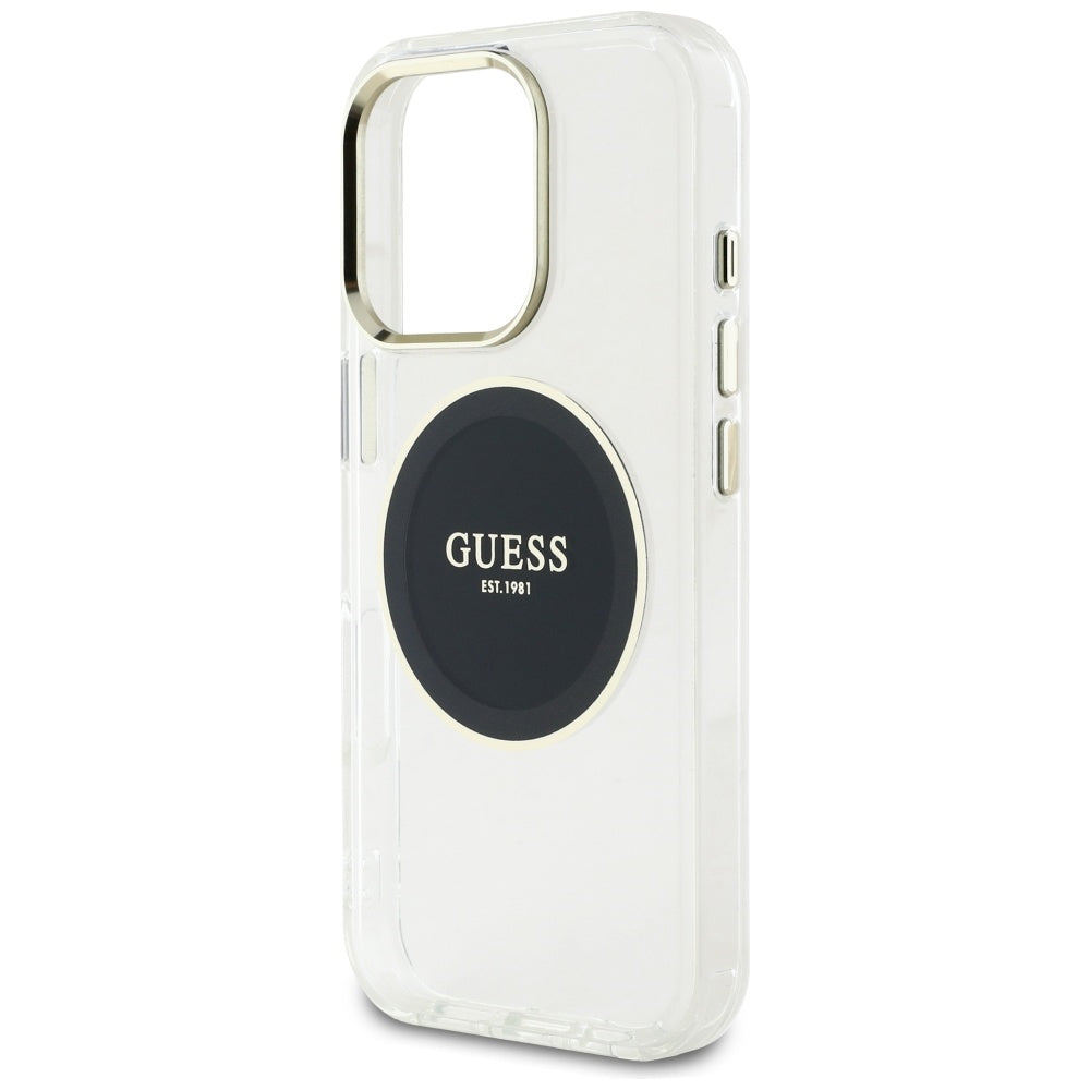 MagSafe-kotelo Apple iPhone 16 Prolle, Guess, IML Metal Colored Circle, Musta