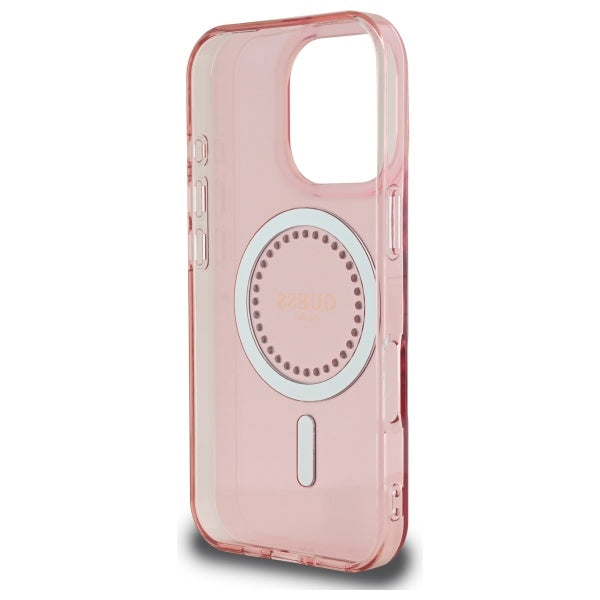 MagSafe-kotelo Apple iPhone 16 Prolle, Guess, IML Rhinestone, Pinkki