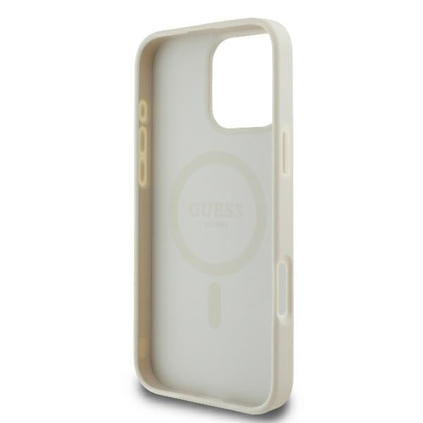 MagSafe-kotelo Apple iPhone 16 Prolle, Guess, Peony Script, Valkoinen