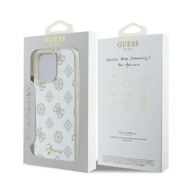 MagSafe-kotelo Apple iPhone 16 Prolle, Guess, Peony Script, Valkoinen