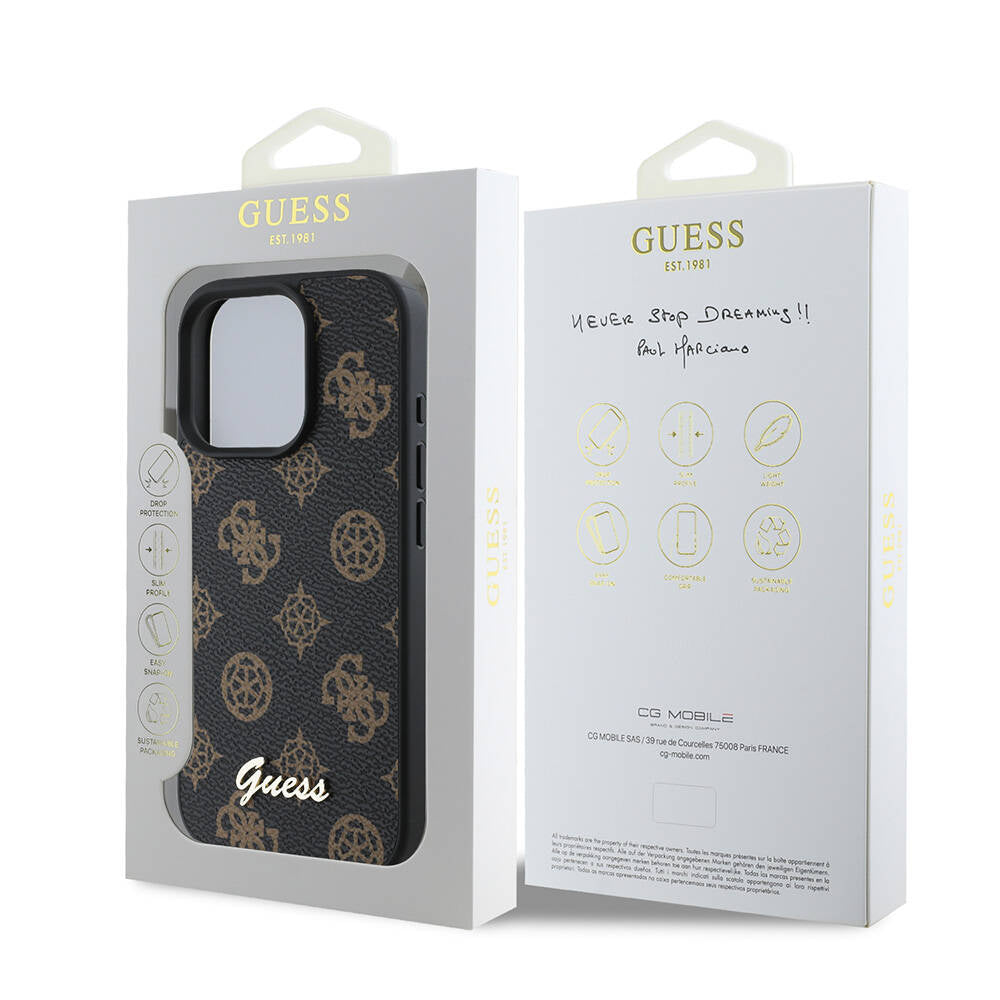 MagSafe-kotelo Apple iPhone 16 Prolle, Guess, Peony Script, Musta